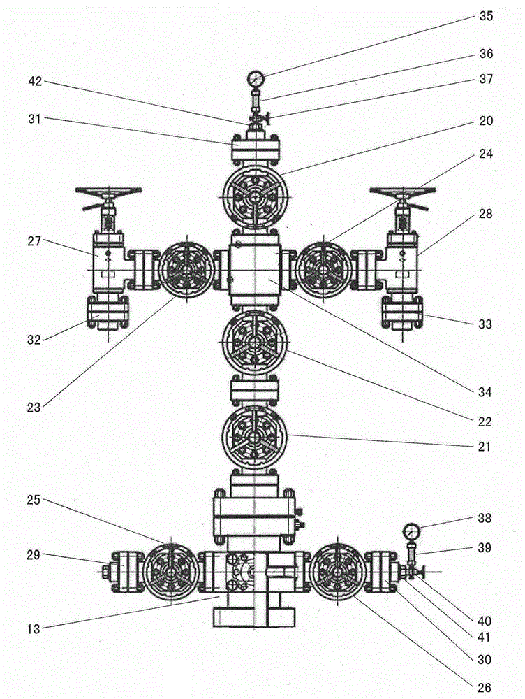 Blowout control tubing head and oil and gas wellhead device