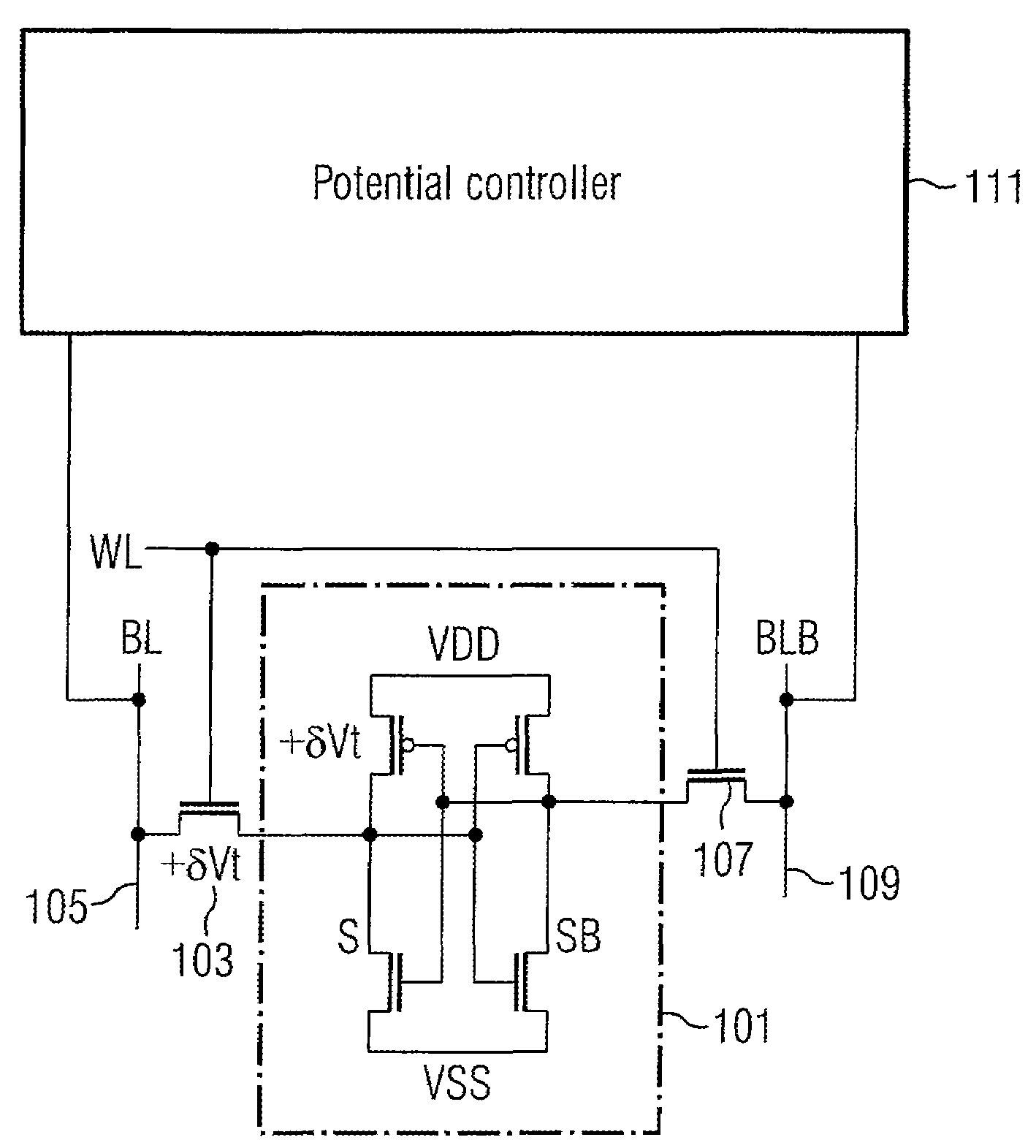 Memory device with improved writing capabilities