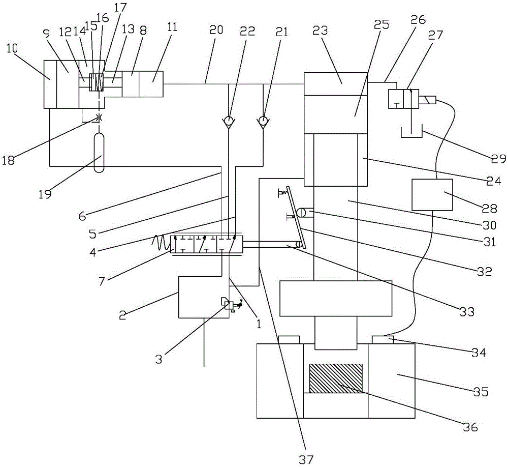 Electrohydraulically-controlled pressing machine reversing through mechanical signal