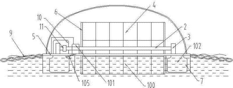 Water wheel type tidal power bidirectional generating device floating on water