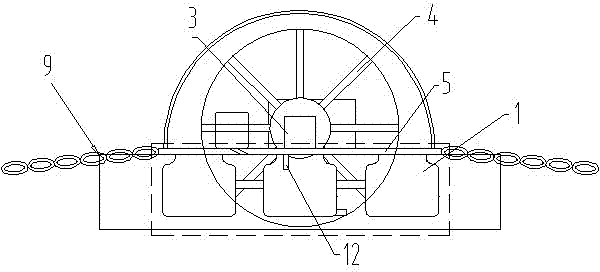 Water wheel type tidal power bidirectional generating device floating on water