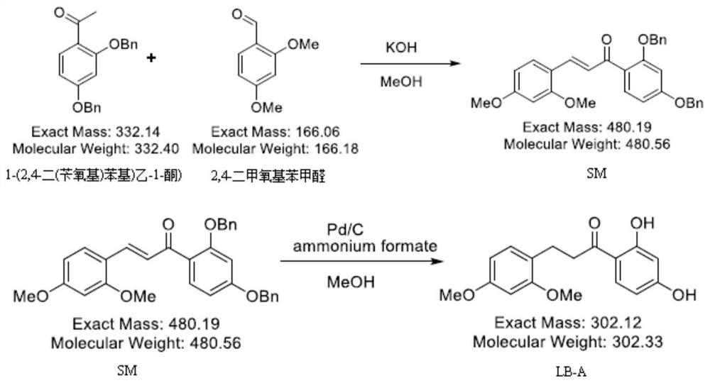 Natural product Loureirin B analogue as well as preparation method and application thereof