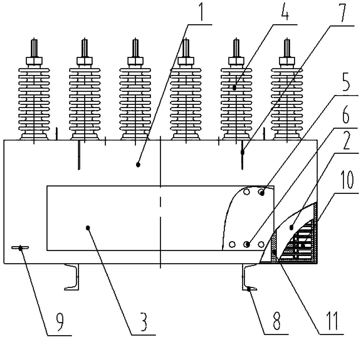 A box-type high-voltage power capacitor