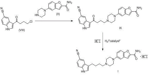 Preparation method of vilazodone hydrochloride