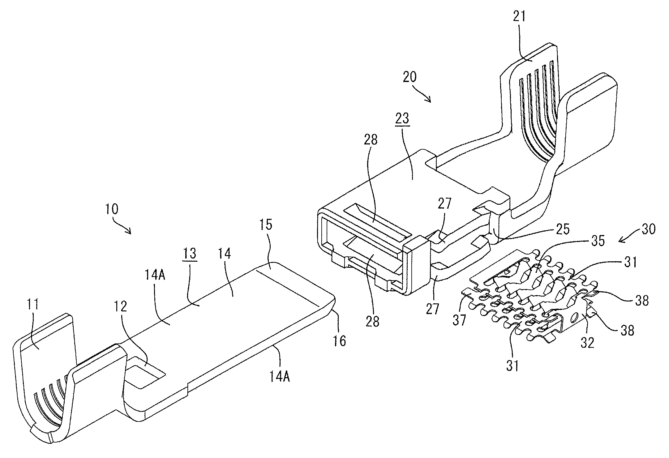 Terminal fitting connecting structure