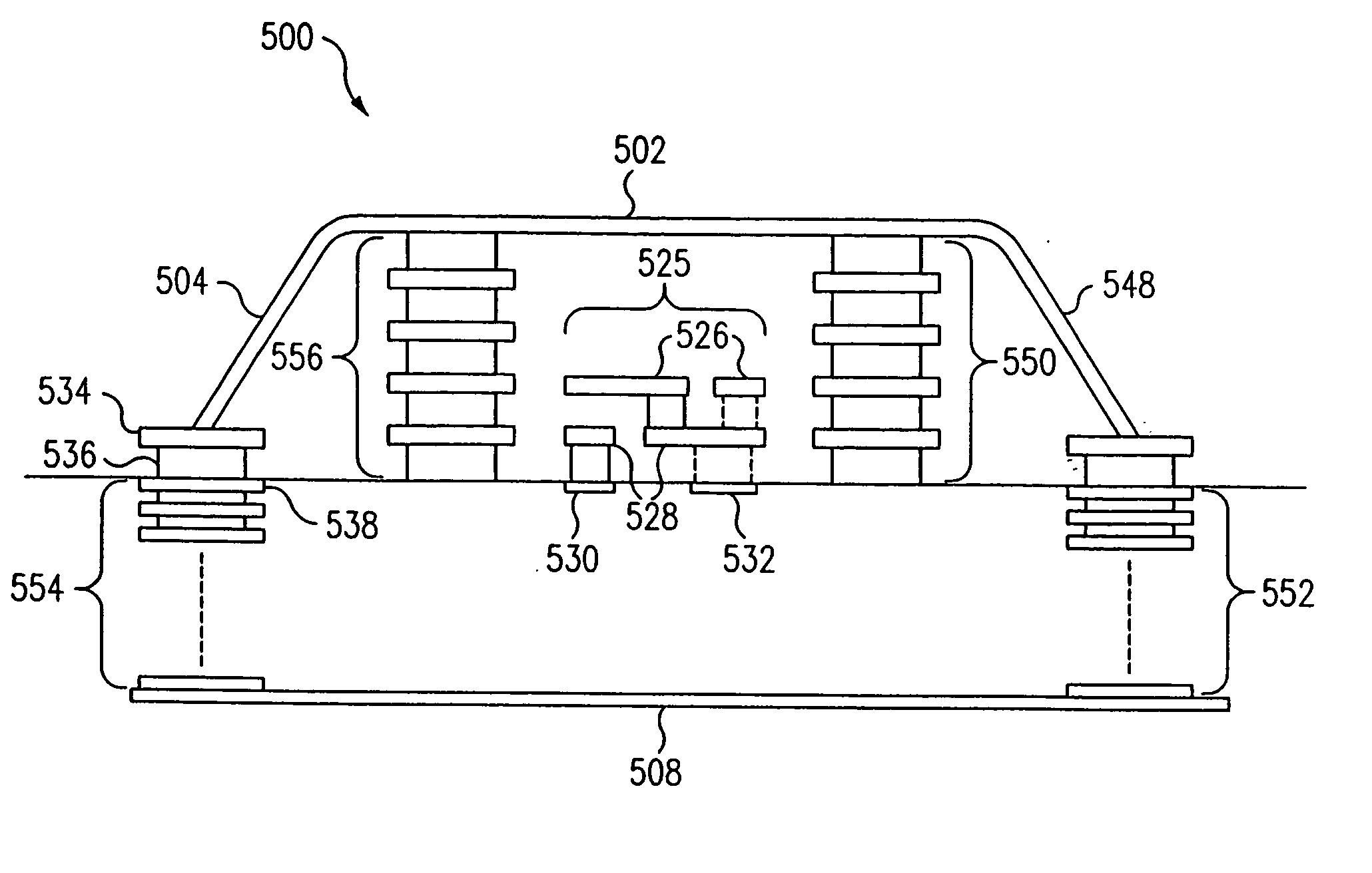 Redistribution layer shielding of a circuit element