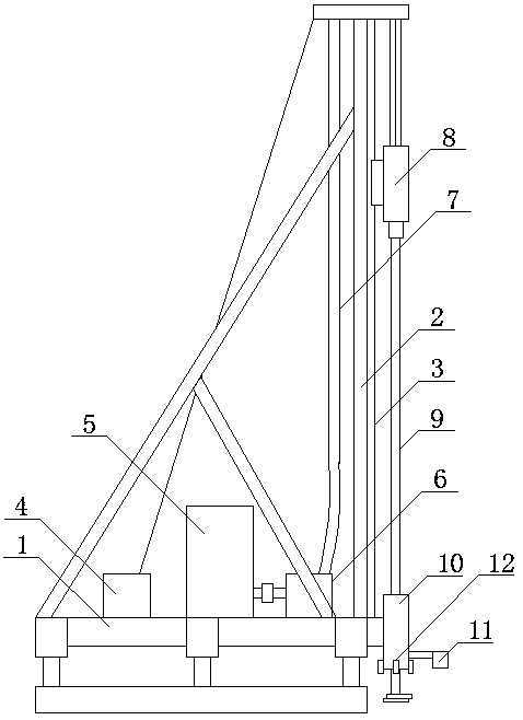 Deep soil stirring process for in-situ remediation of organic pollution and device