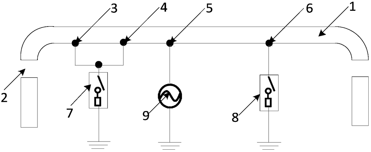 Metal frame mobile phone antenna, control system and communication terminal