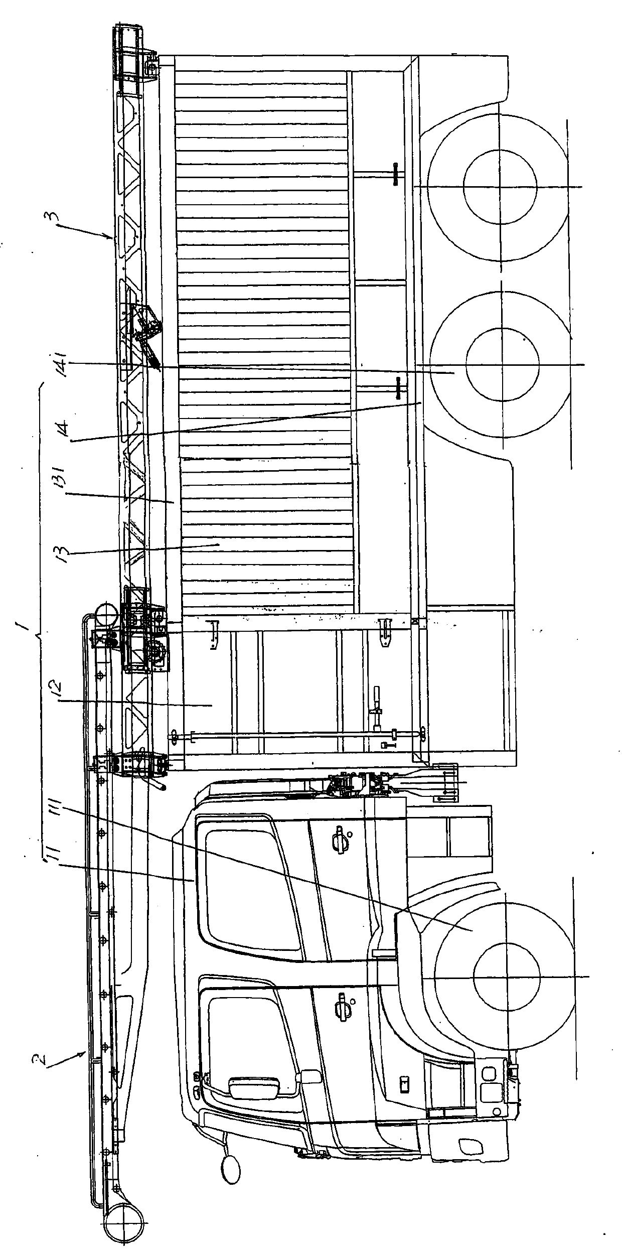 Water hose collecting and laying firefighting truck