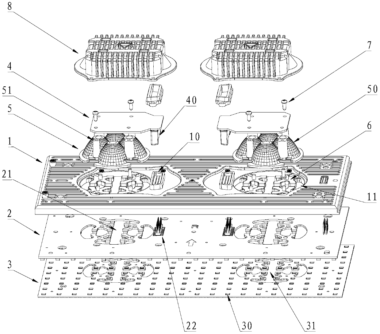 A built-in high-power lamp led display