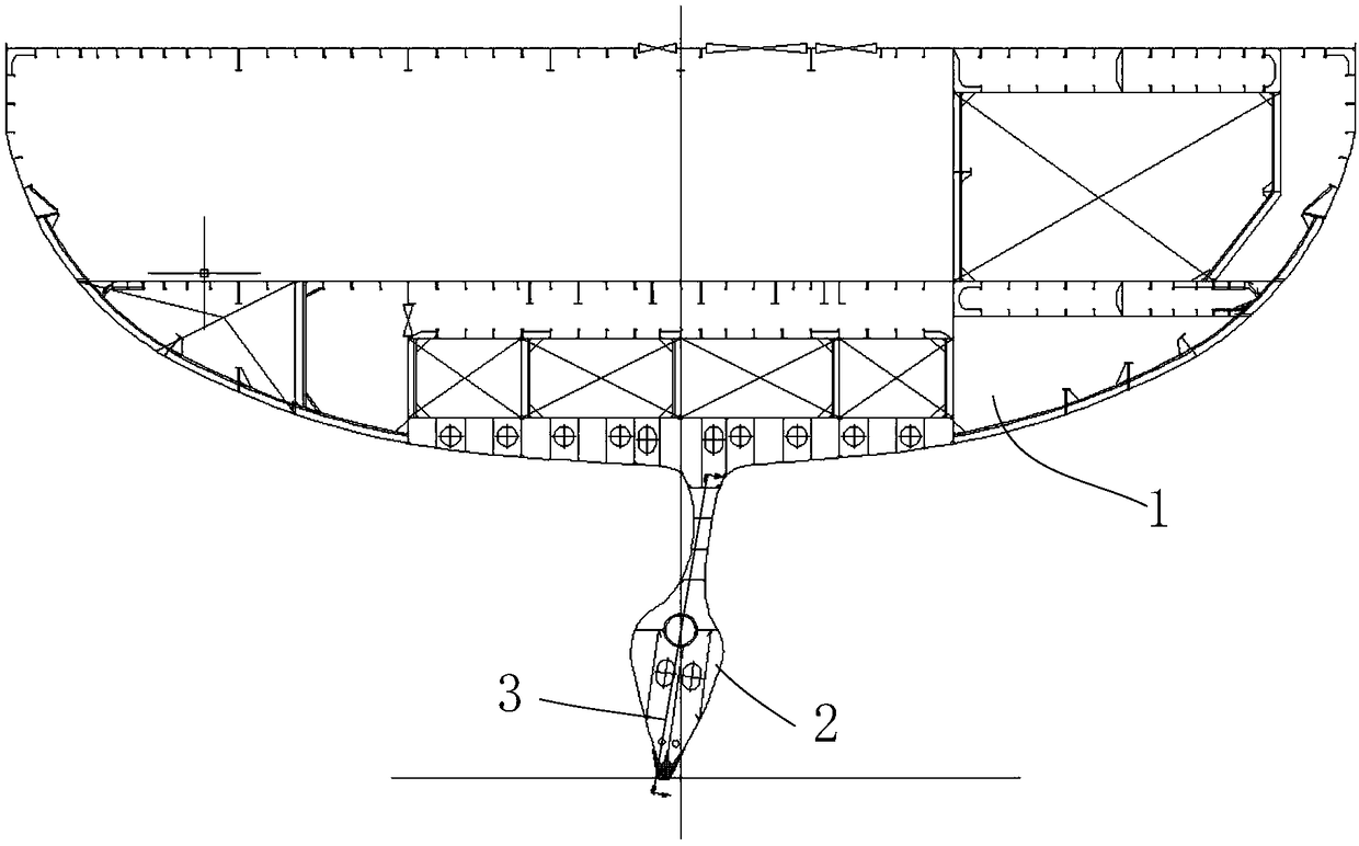 An asymmetric stern structure of a ship