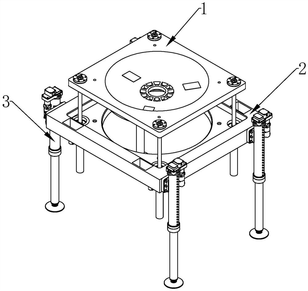 Double-layer platform leveling device