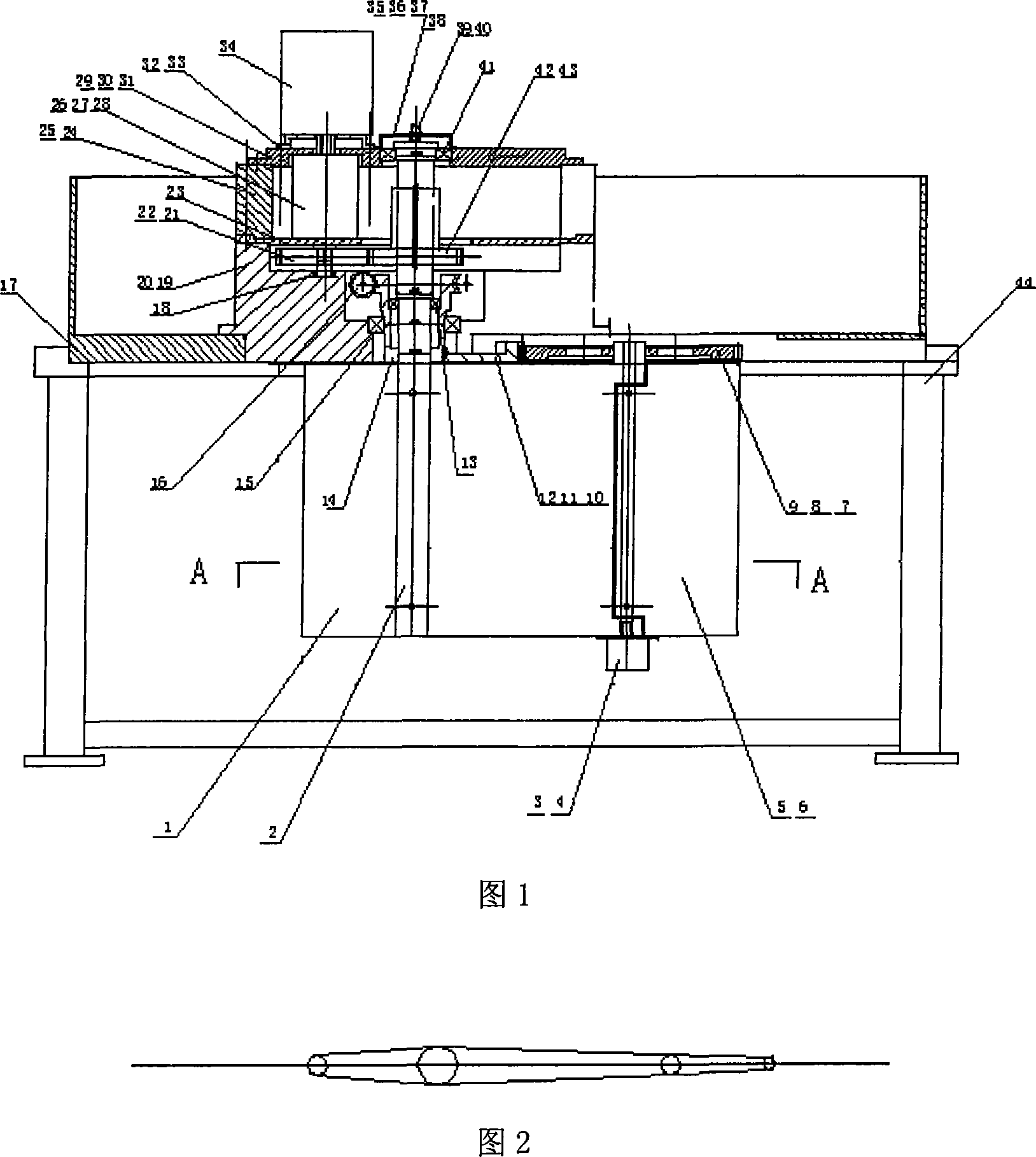 Ship rudder/wing rudder random-rotation-ratio transmission gear