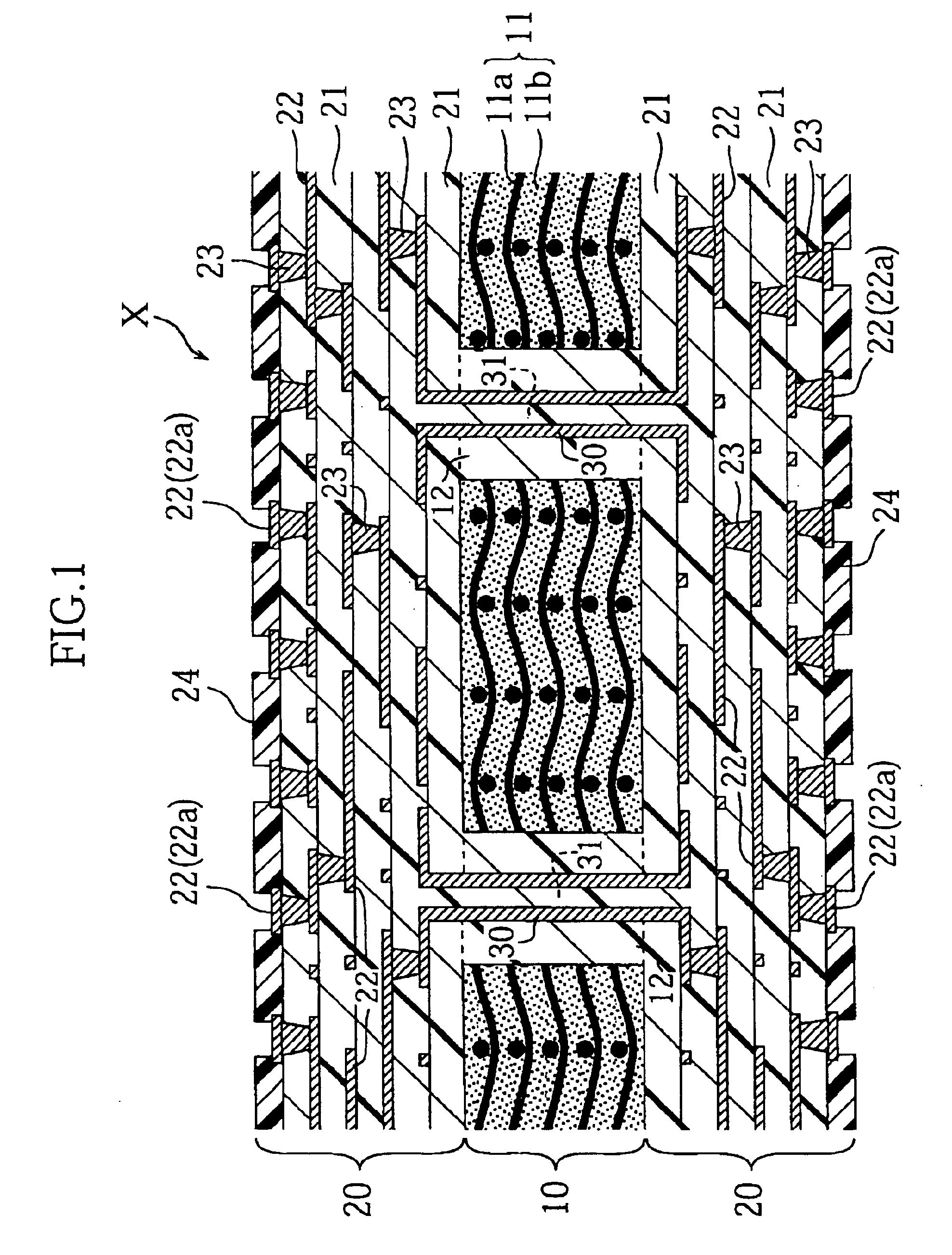 Wiring board with core layer containing inorganic filler
