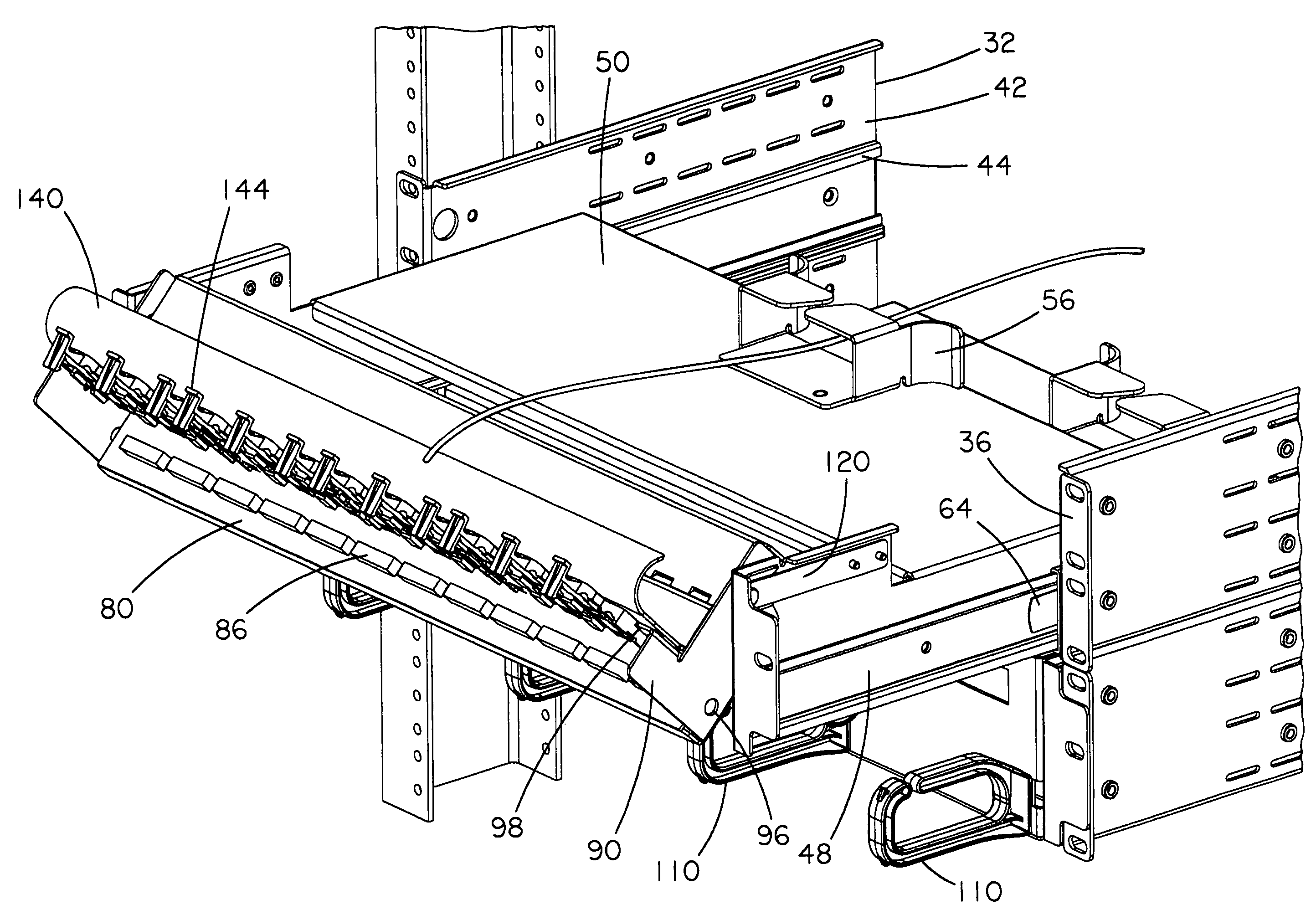 Front access punch down patch panel