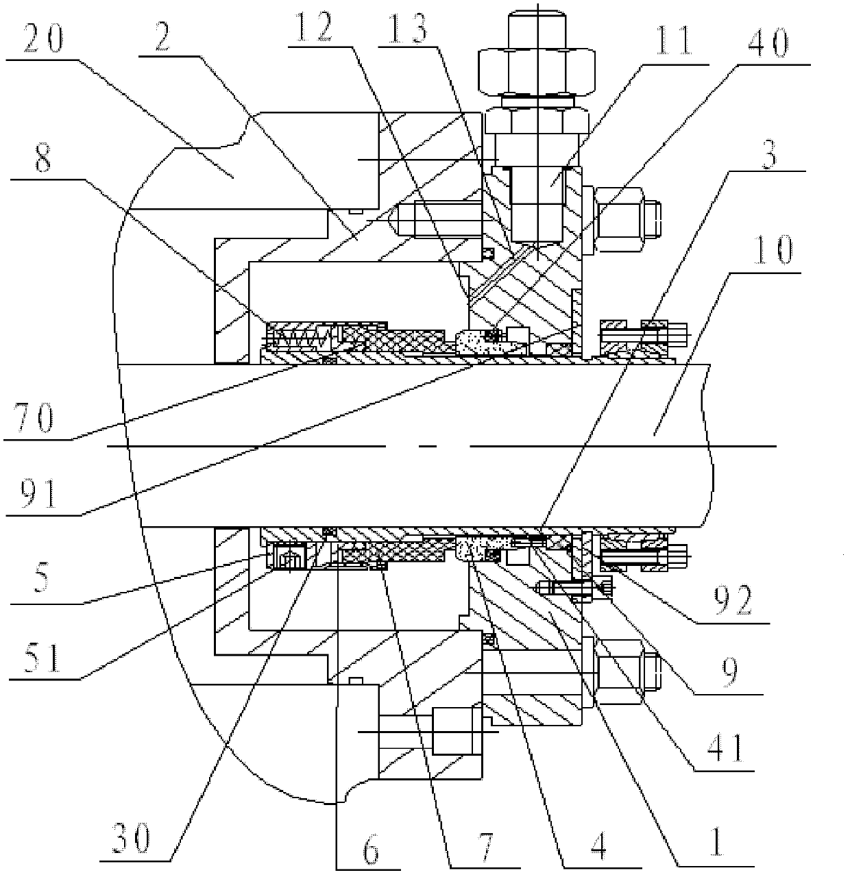 Mechanical seal for starting water feeding pump