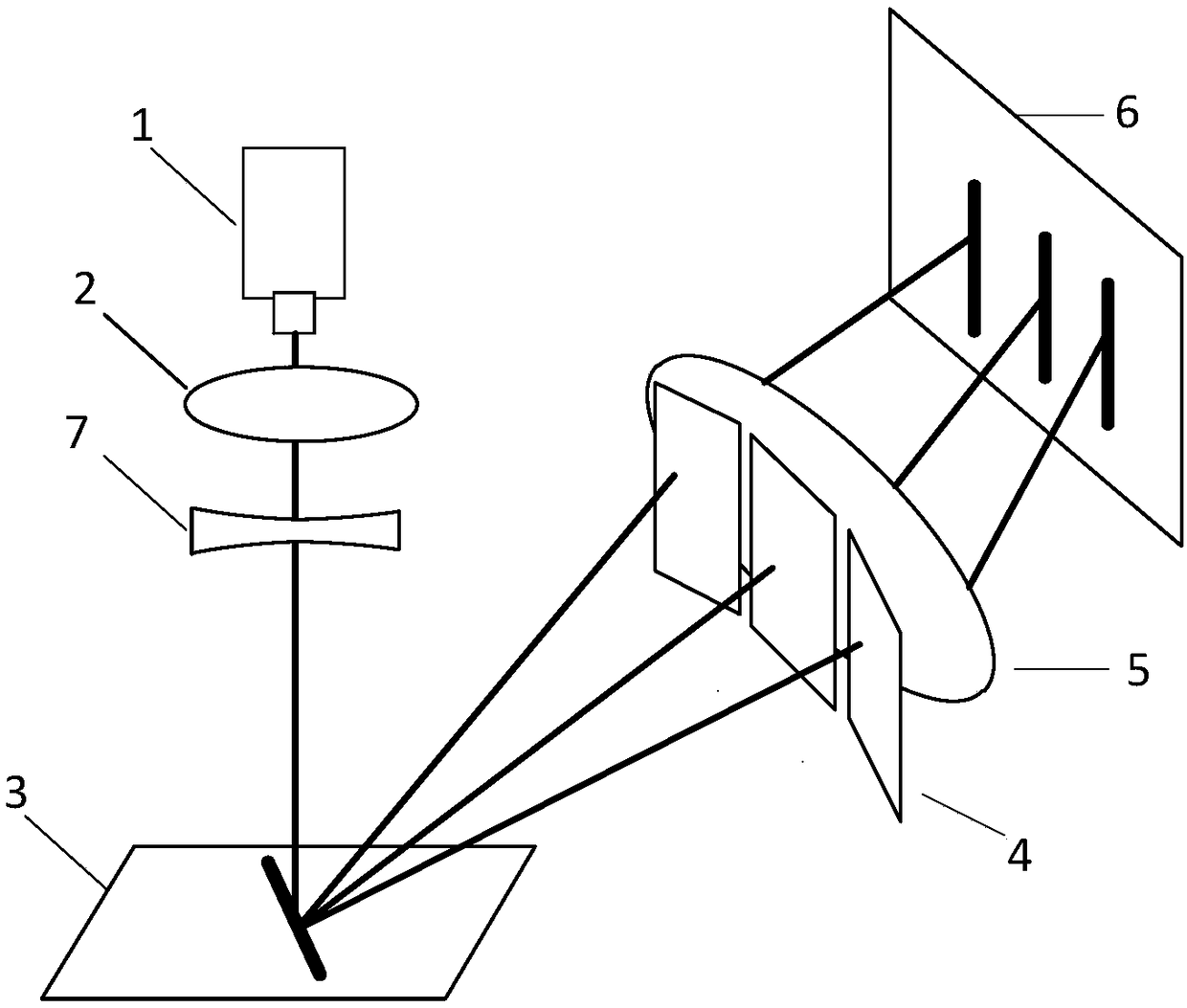 Device for suppressing speckle effect by using partial-wave surface shifting in triangular ranging linear focal imaging