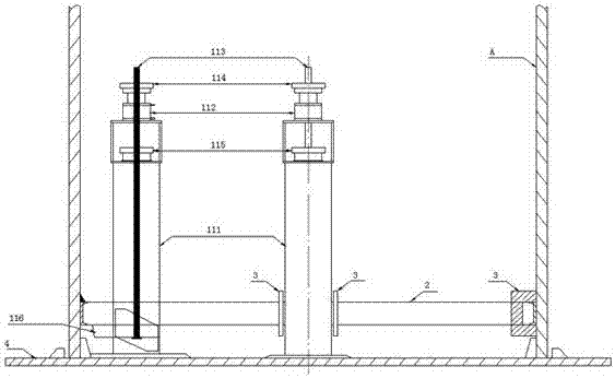 Upside-down method of lifting device and variable-diameter absorption tower