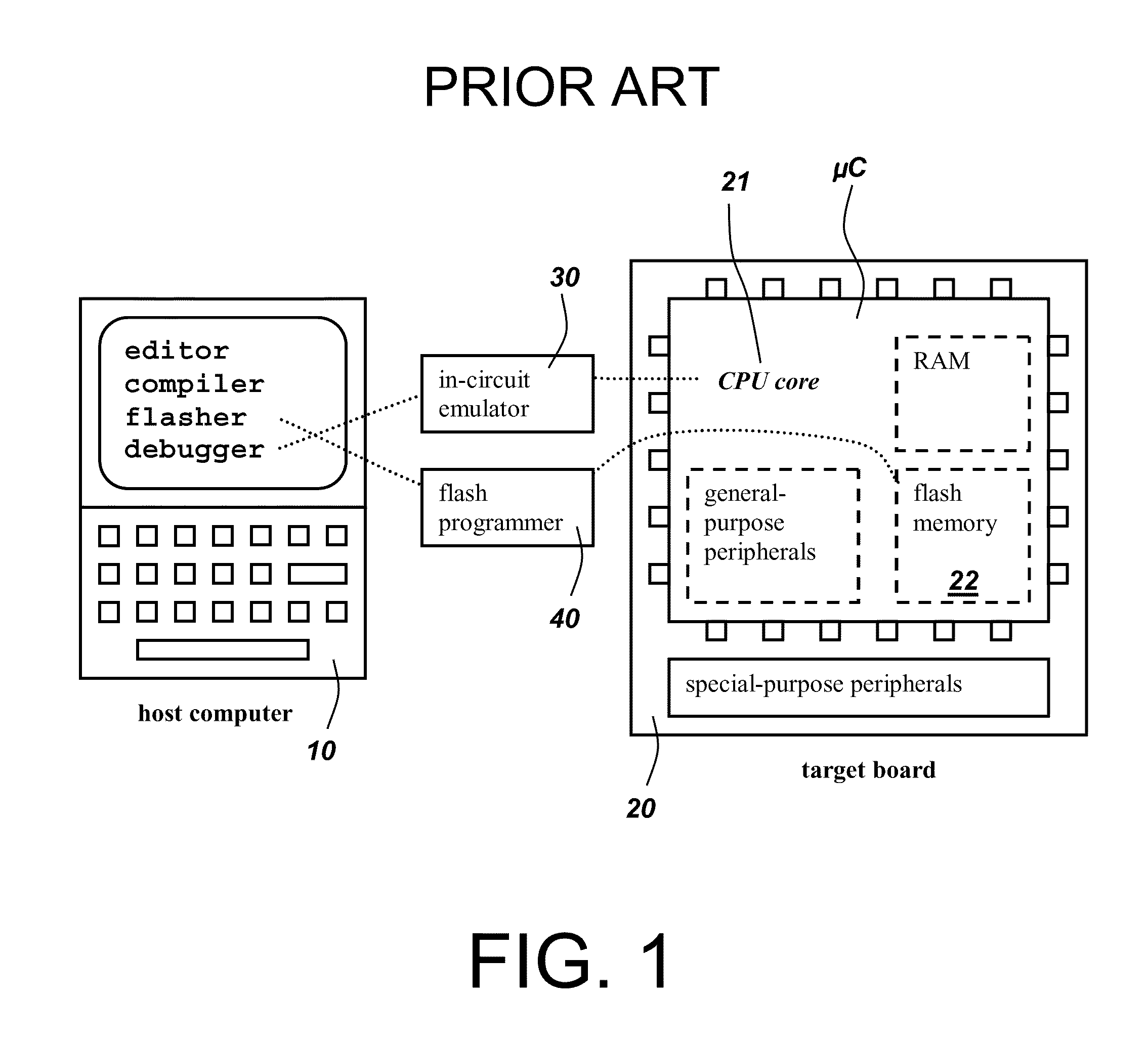 Microcontroller-resident software development environment supporting application-level asynchronous event handling, interactive debugging and pin variables for embedded systems