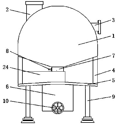 Biogas tank residue discharging port anti-blocking mechanism