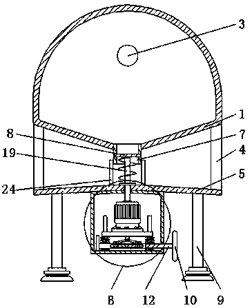 Biogas tank residue discharging port anti-blocking mechanism