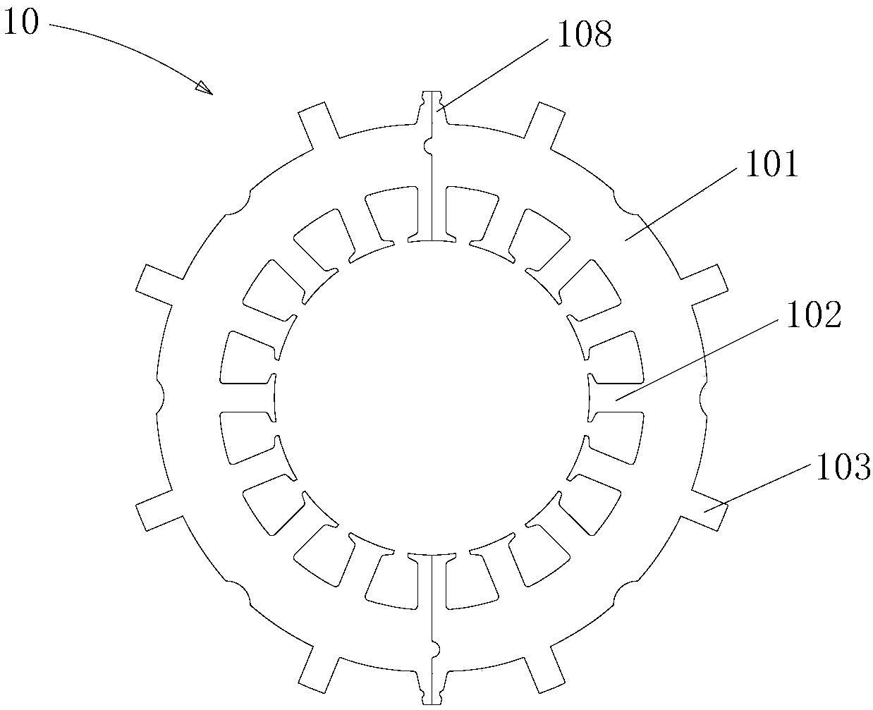 Stator punching plate, stator assembly and motor