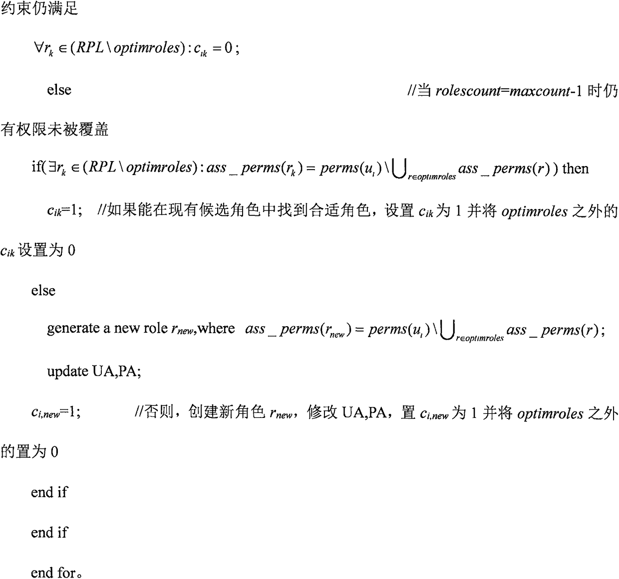 Role mining optimization method based on enumeration mining method and potential constraints