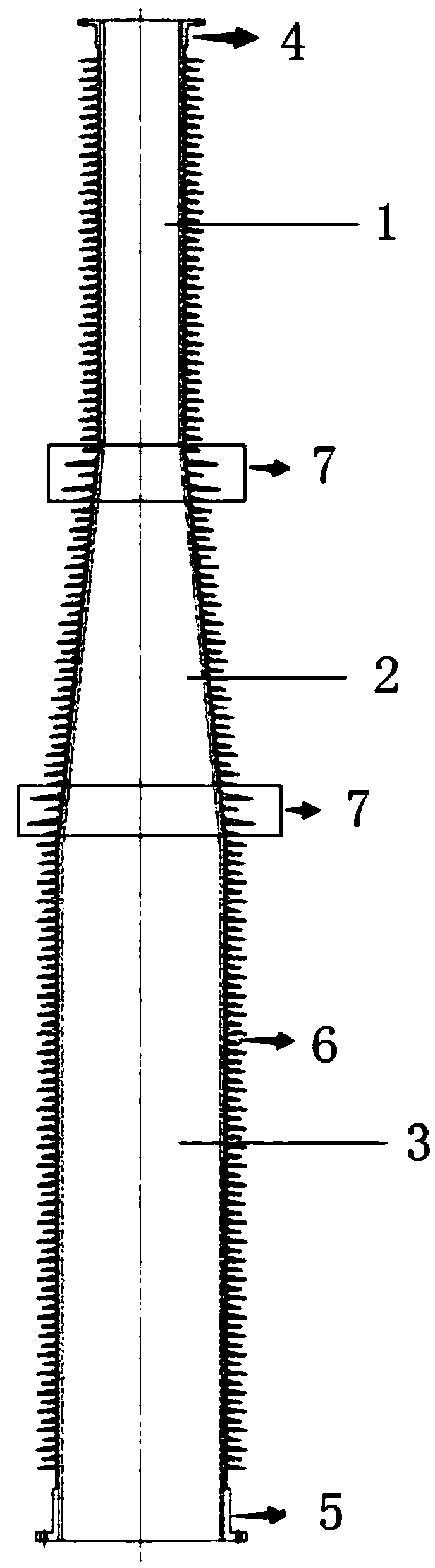 Tower-shaped composite sleeve of ultrahigh-voltage cable terminal