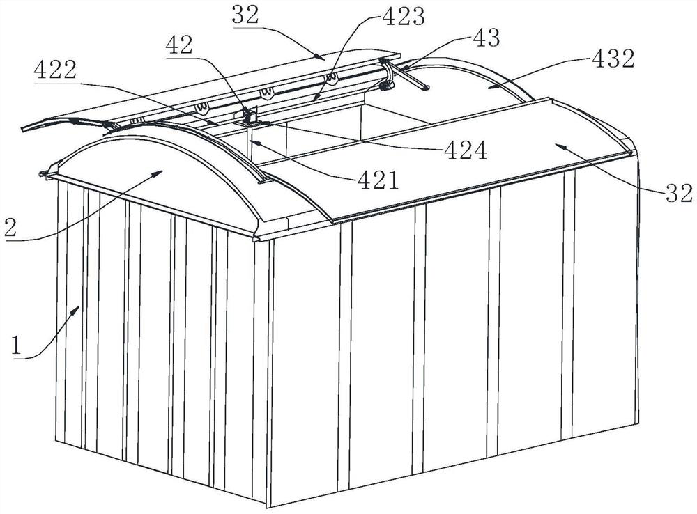 Railway freight shed car roof system