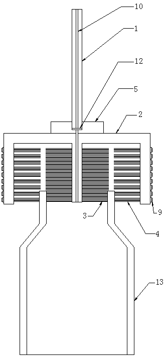 Efficient cleaning device for inner and outer bottle necks of edible fungi culture bottle