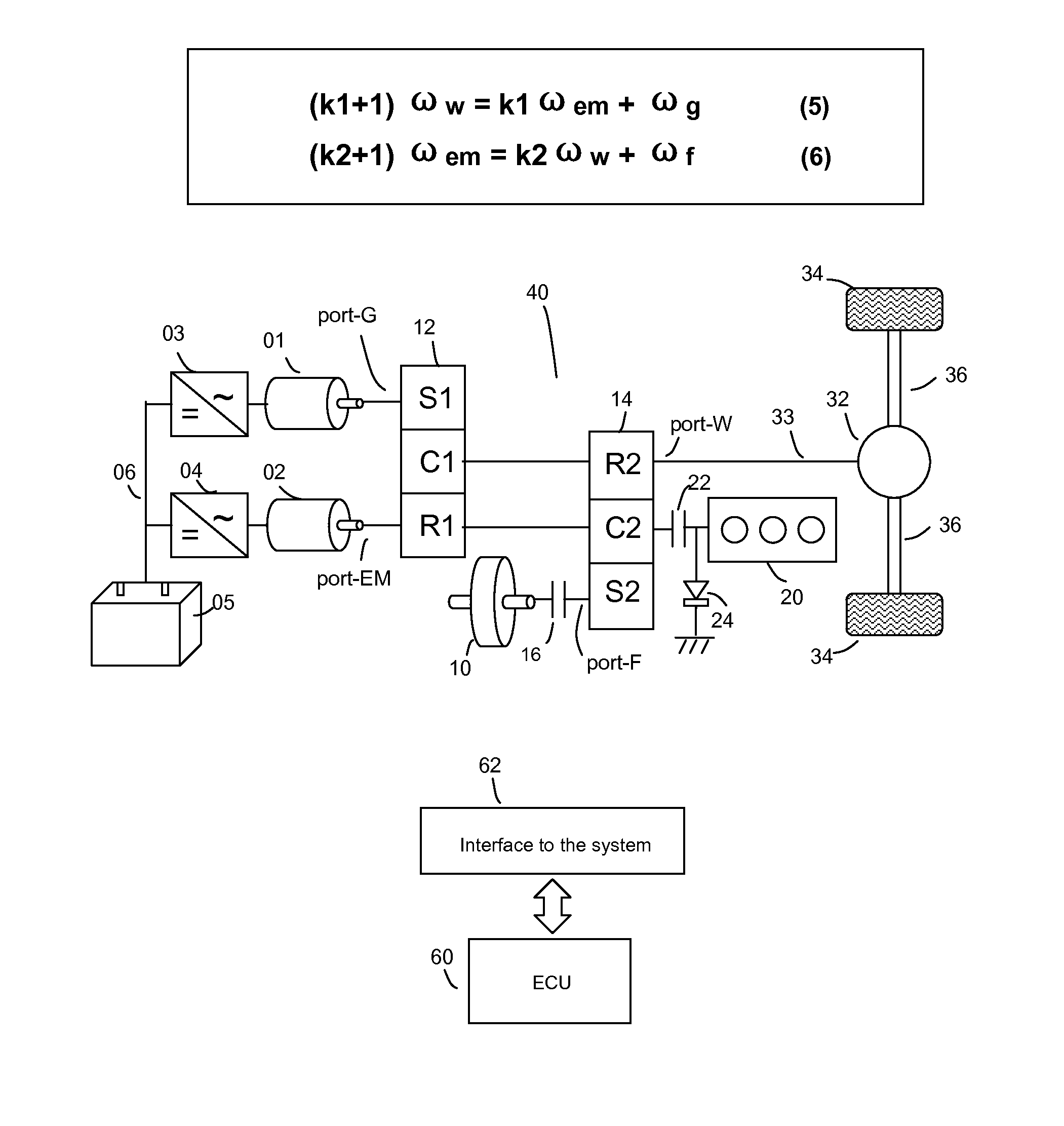 Powertrain and method for a kinetic hybrid vehicle