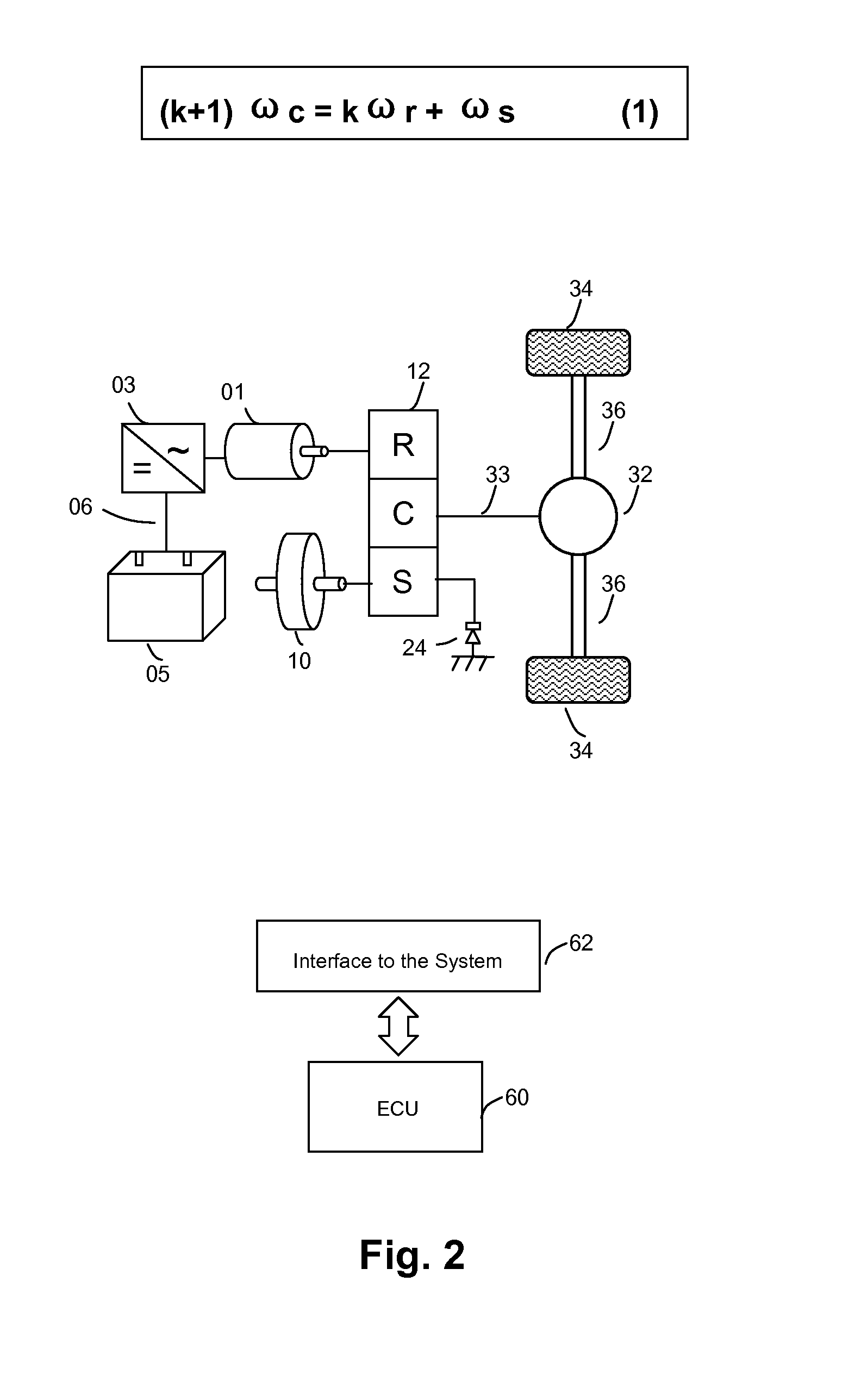 Powertrain and method for a kinetic hybrid vehicle