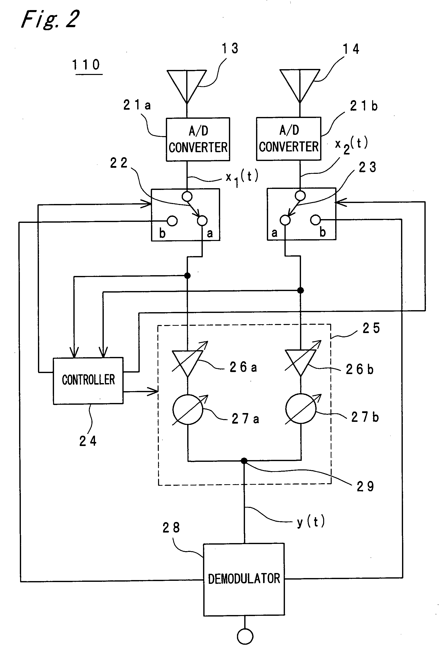 Adaptive antenna apparatus including adaptive controller for adaptive controlling at least two antenna elements