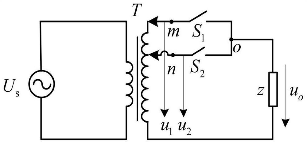 Compensation power ride-through type voltage transient generation device based on autotransformer