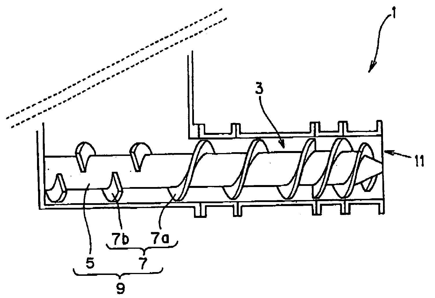 Screw for extruder, screw extruder, and kneading extruder using the screw extruder