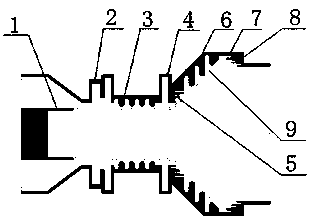 Relativistic backward-wave oscillator employing magnet wake field