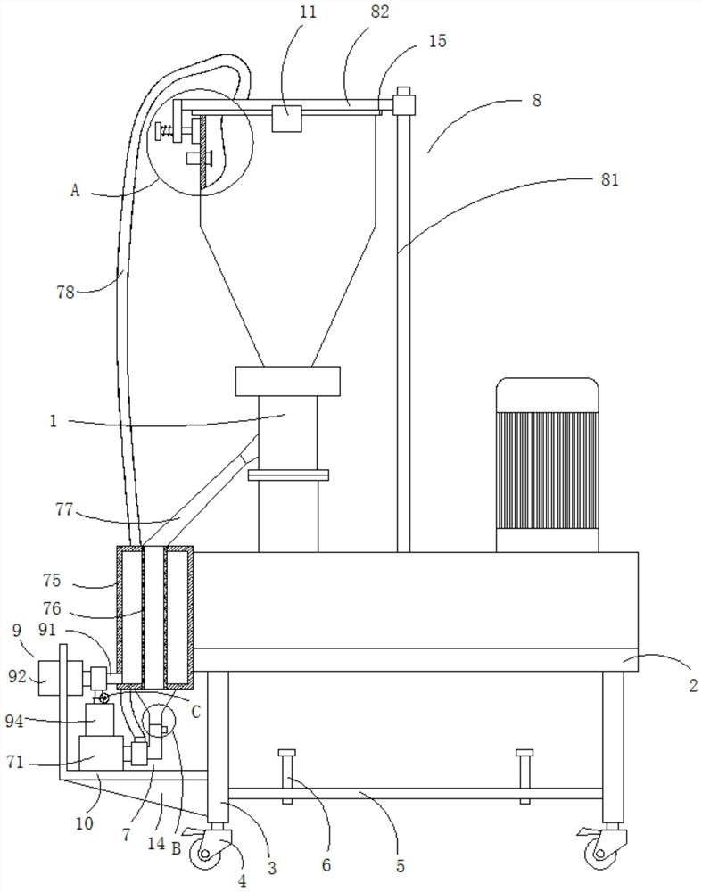 A grinding device that can automatically return materials