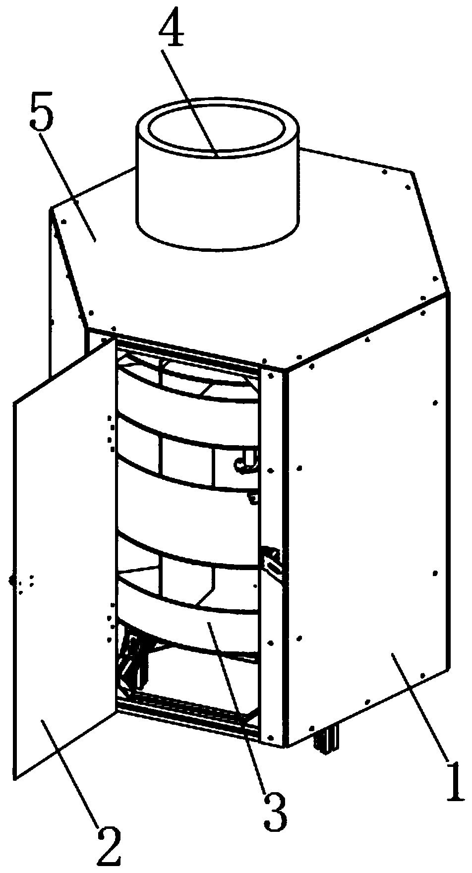 Adjusting device of internal filtering structure of decorative material granulator and using method thereof