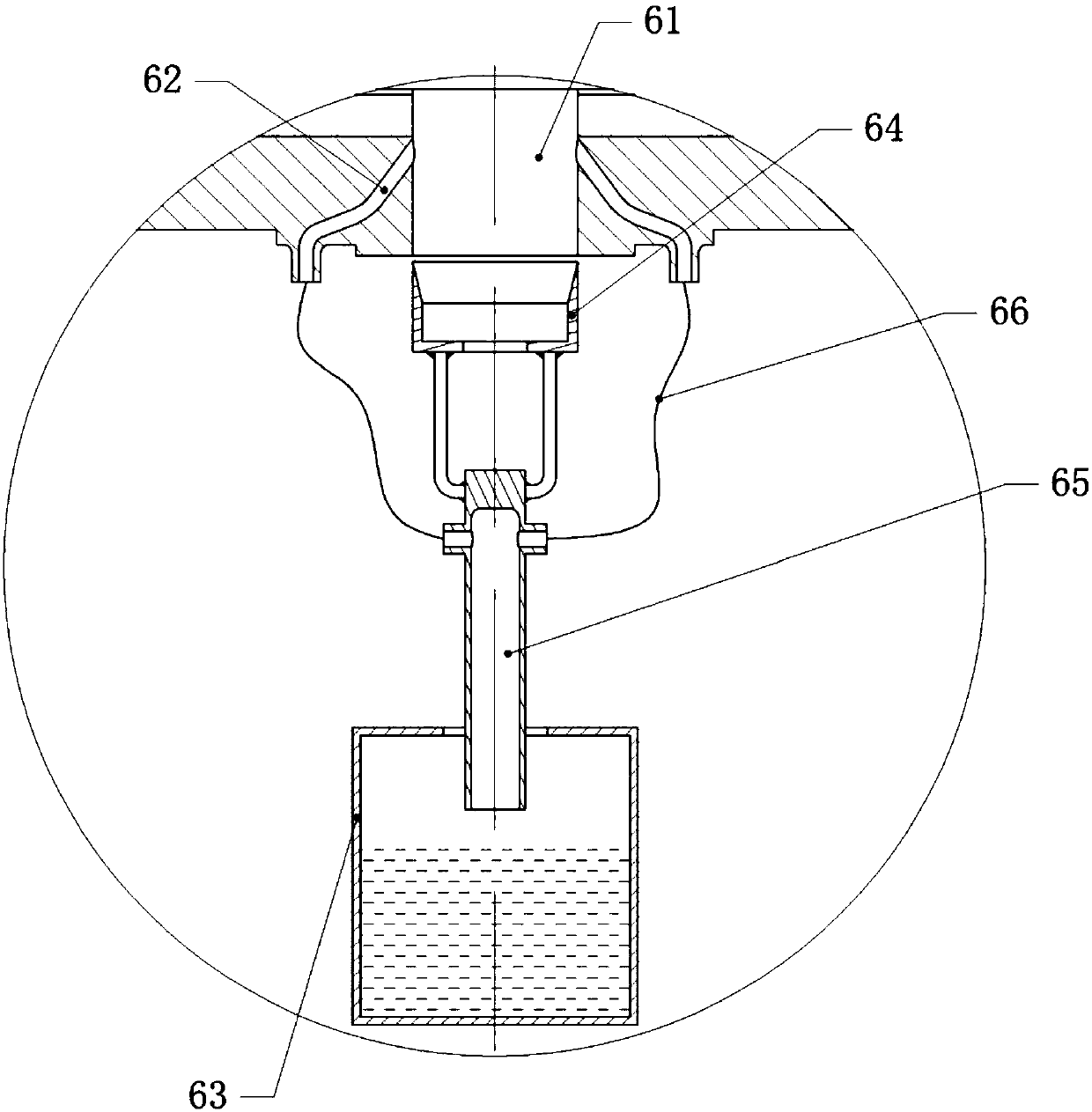 Labeling device of anti-counterfeit label for bottled products