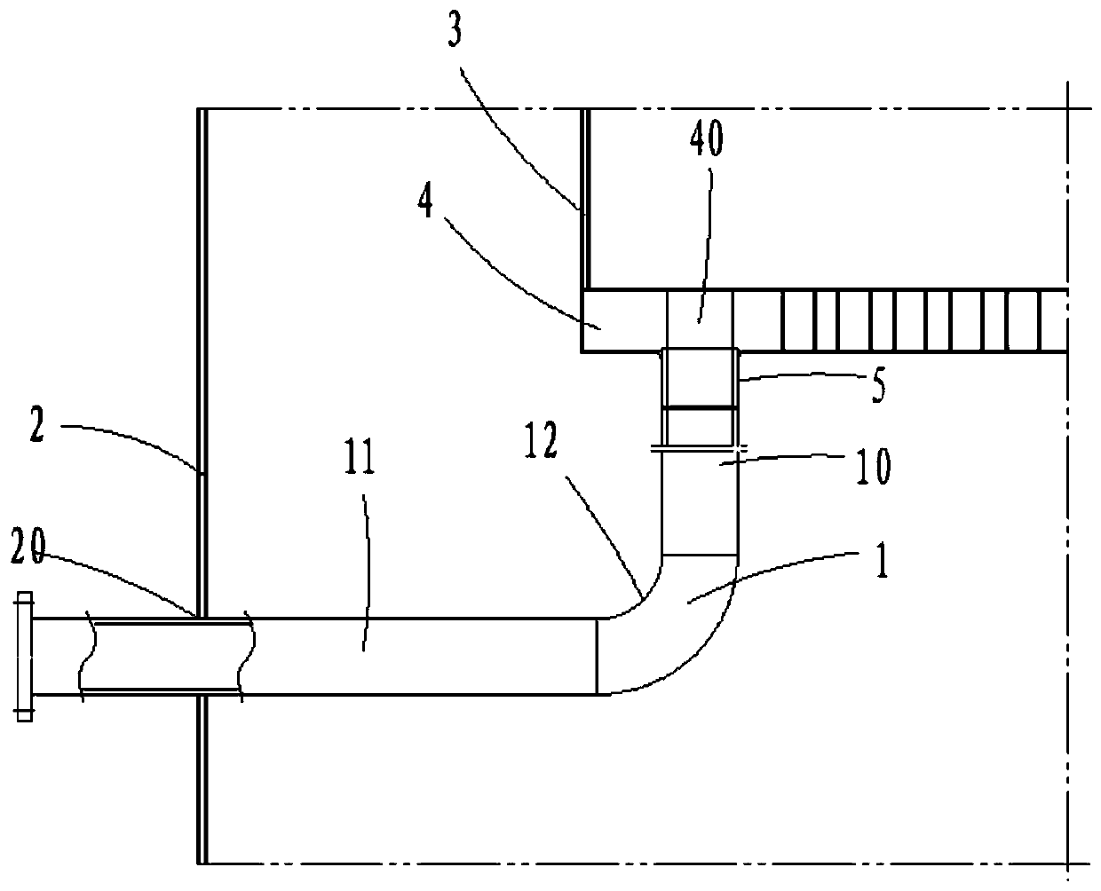 Tube plate lead-out type condensate water outlet structure