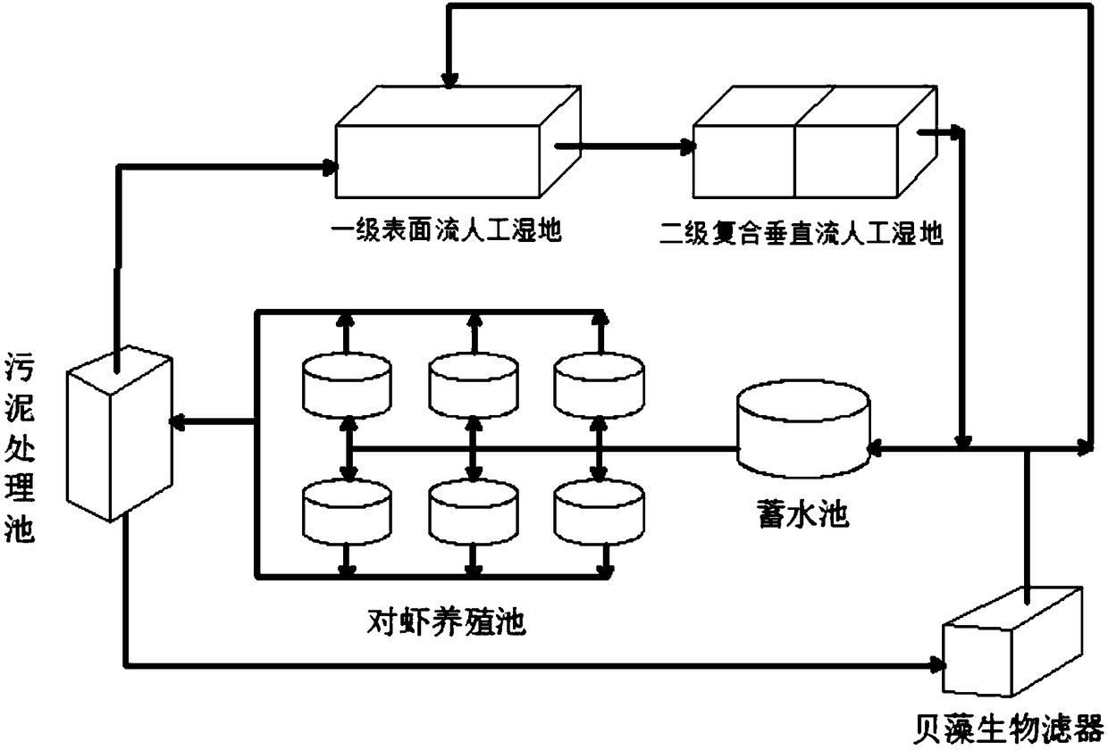 Double-circulation seawater prawn comprehensive breeding system