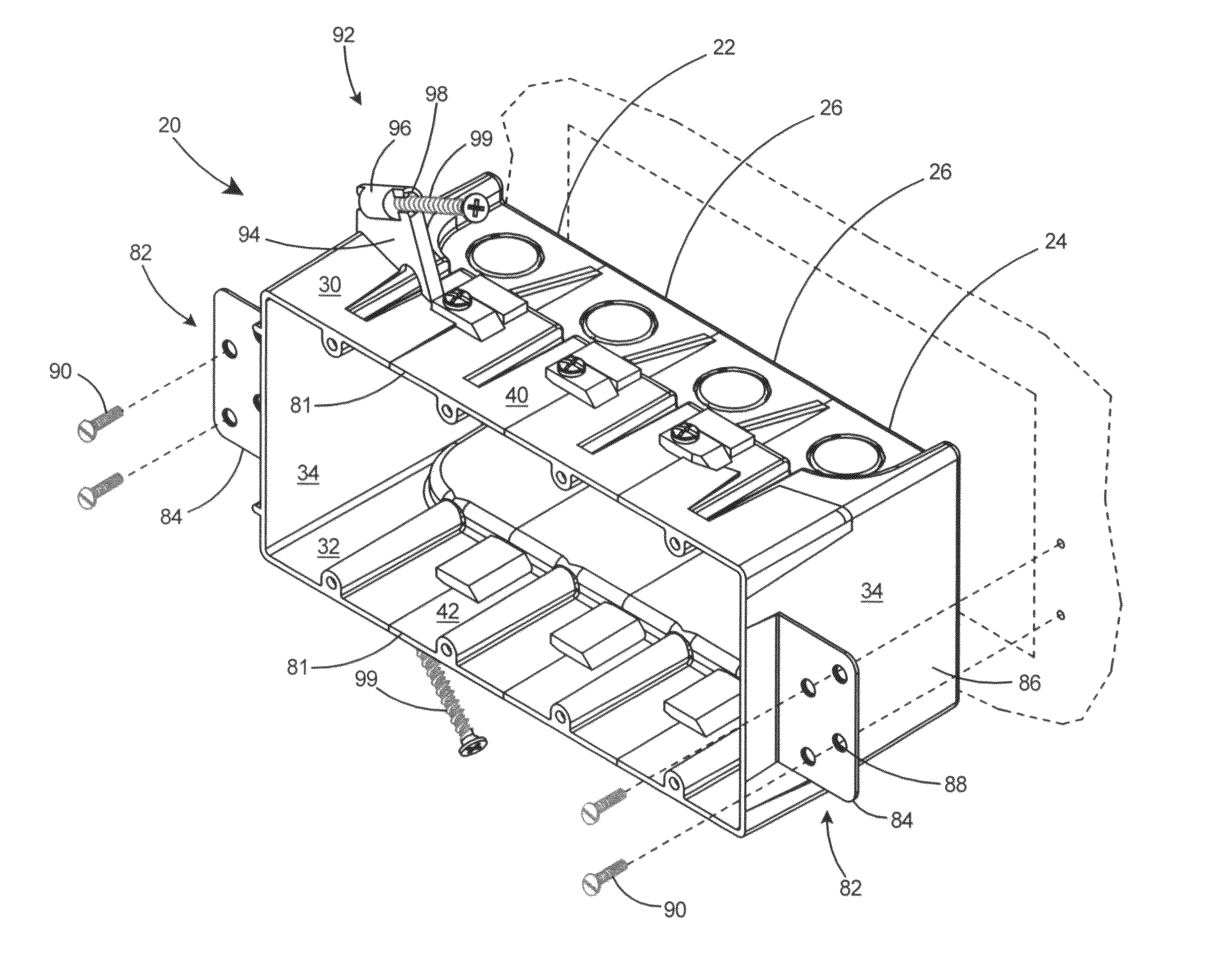 Gangable modular electrical box assembly with interlocking modules