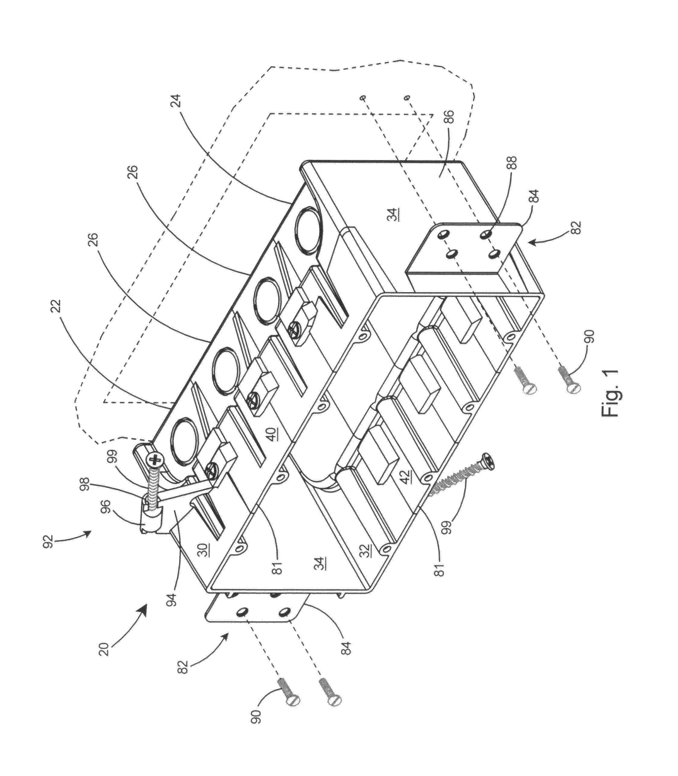 Gangable modular electrical box assembly with interlocking modules