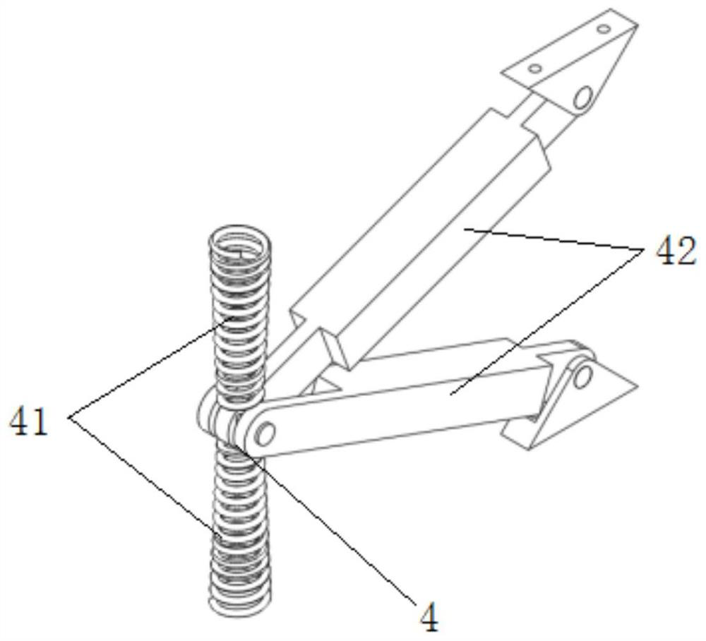 Trigger type limited negative stiffness high-strength spring damping support