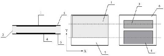 A monitoring device for positive/shear stress at bonding interface of solid rocket motor