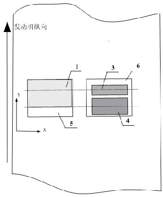 A monitoring device for positive/shear stress at bonding interface of solid rocket motor