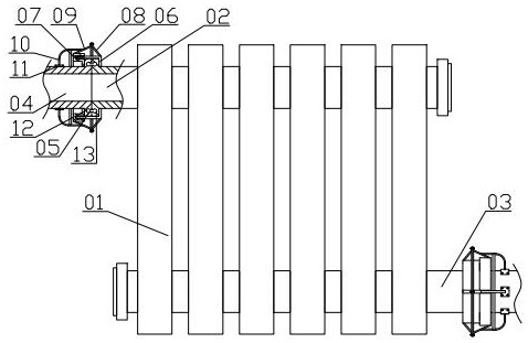 Copper tube aluminum fin radiator connecting device