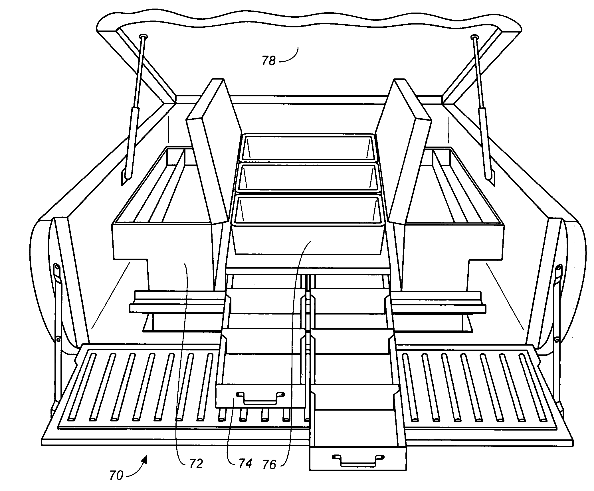 Utility table and tool storage apparatus for truck beds