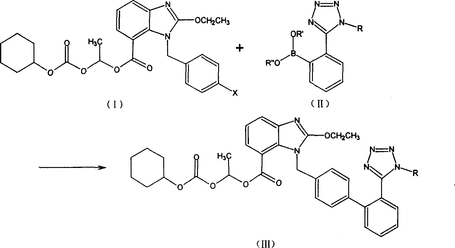 Candesartan Cilexetil and its precursor compound preparation method