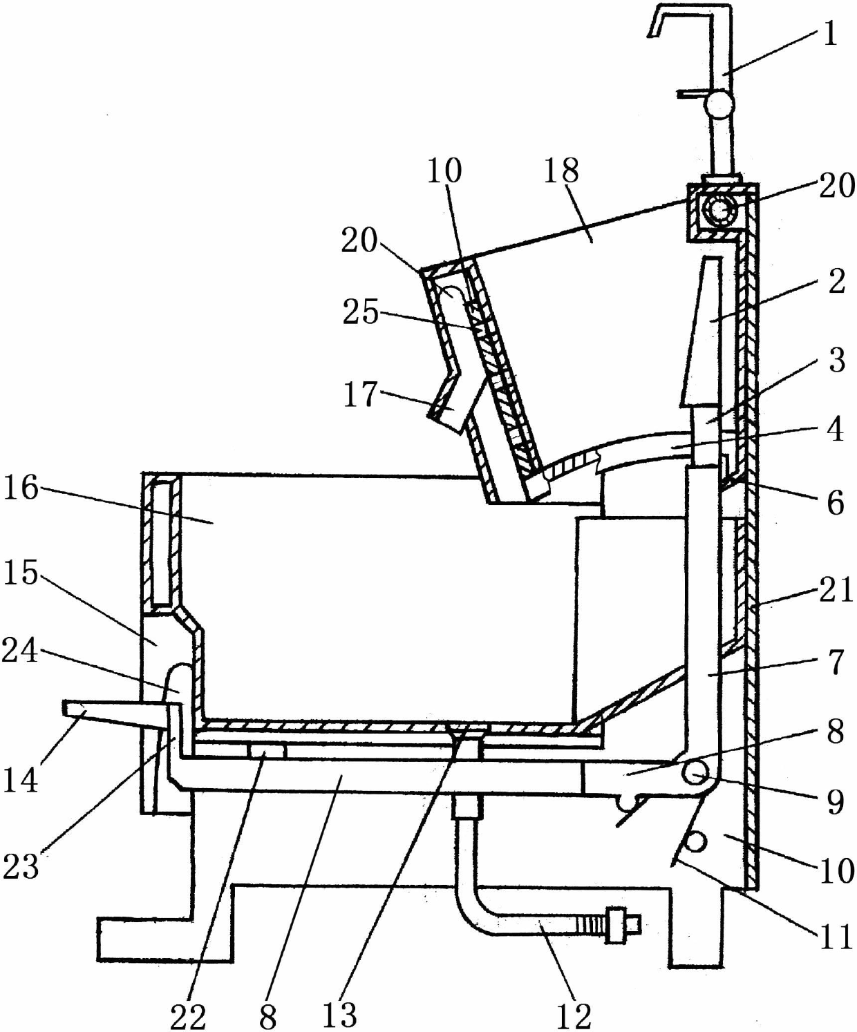 Multifunctional pedal extrusion type dehydration mop sink